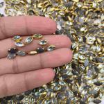 Eye Shape Kundan Mirror Stones - 9x5mm