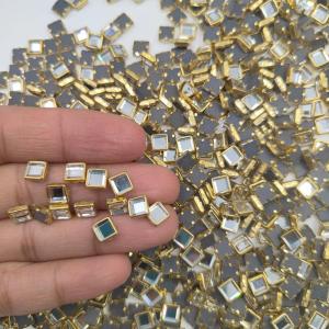Square Kundan Mirror Stones