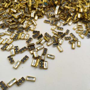 Rectangular Kundan Mirror Stones - 8x3mm