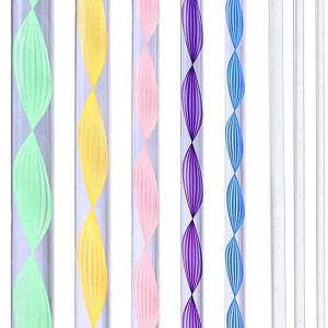 Mandala Tool Art Tool Set of 8 PCS Colorful Acrylic Flat Head Twisted Stick/Rod in Assorted Sizes for Nail Art, Dot Painting, DIY Kit