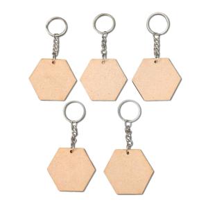 MDF Keychain Base Hexagon Set of 5